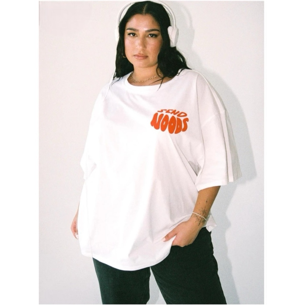 Princess Polly Send Noods Graphic Crewneck Oversized Boxy Short Sleeve T Shirt